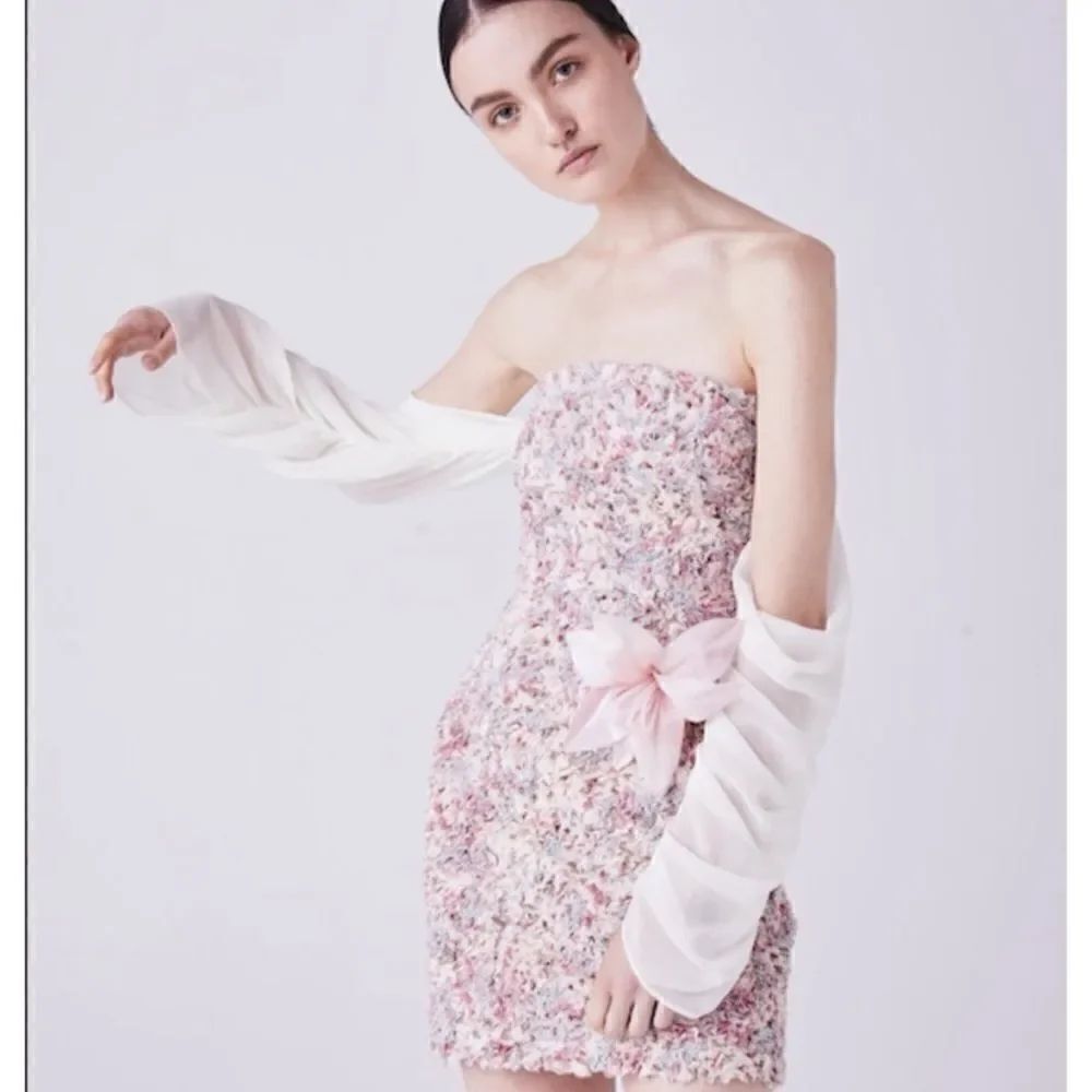 Atoir Chasing Highs  Orchid Floral Textured Strapless Party Dress Size 4